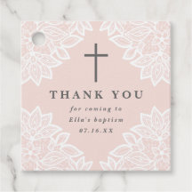 Vintage Spitzen rosa Taufe danke Ihnen für Tags