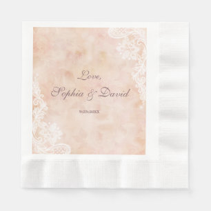 Vintage Spitzen-Rose Alte Papierhochzeit Serviette