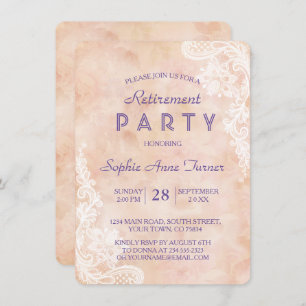 Vintage Spitzen-Rose Altes Party für die Papieraus Einladung