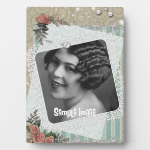 Vintage Spitzen-Rose und Perlen Kunst, Dichtung un Fotoplatte