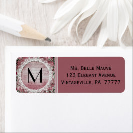Vintage Spitzen und Rose - Mauve Pink-Adressetiket