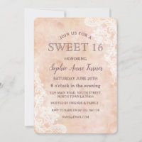 Vintage-Spitzenrosen altes Papier SWEET 16
