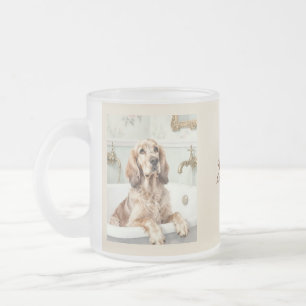 Vintage Splish Splash Spa-Tag für Irish Setter Hun Mattglastasse