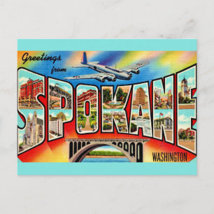 Vintage Spokane Washington  Postkarte