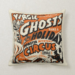 Vintage Spook-Show-Plakat-Kunst - Geist-Feiertag! Kissen