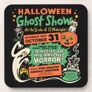 Vintage Spook-Show-Plakat-Kunst - Set von 6 Getränkeuntersetzer