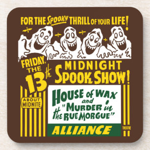 Vintage-Spook-Show-Plakat Kunst - Set von 6 Unters Getränkeuntersetzer