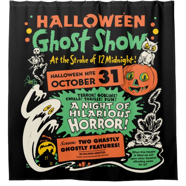 Vintage Spook Show Poster Shower Curtain Duschvorhang (Vorderseite)