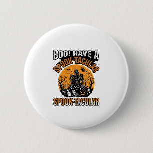 Vintage Spook-Tacular Halloween Gruselhaus-Shirt Button