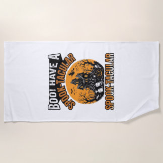 Vintage Spook-Tacular Halloween Gruselhaus-Shirt Strandtuch