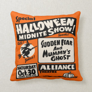 Vintage-Spookshow-Plakat - Halloween-Mitternachtss Kissen