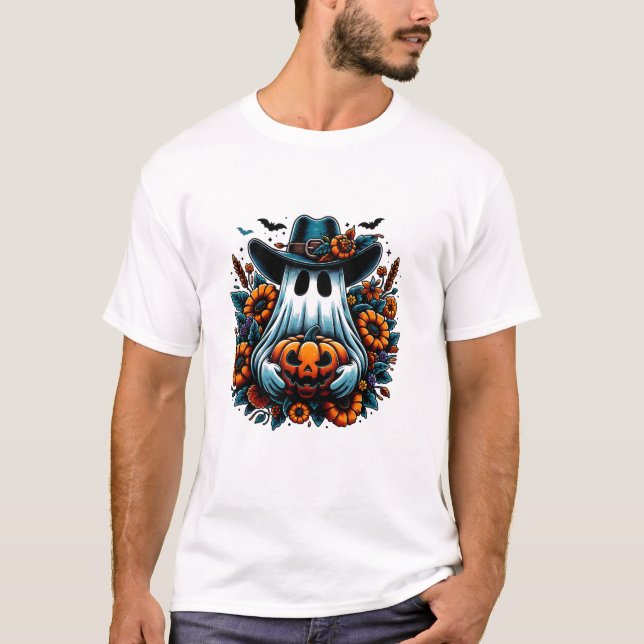 Vintage Spooky Cowboy Ghost T-Shirt (Vorderseite)