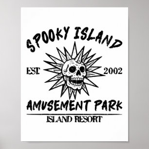 Vintage Spooky Island Est 2002 Vergnügungspark Ins Poster