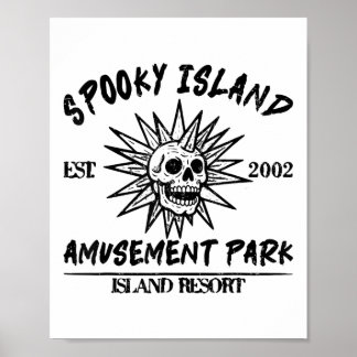 Vintage Spooky Island Est 2002 Vergnügungspark Ins Poster