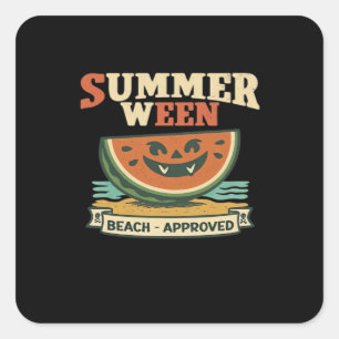 Vintage Spooky Summerween Wassermelone - Spooky So Quadratischer Aufkleber