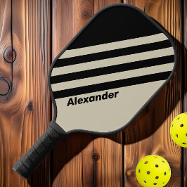 Vintage Sport Alabaster Streifen mit Namen Pickleball Schläger