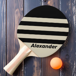 Vintage Sport Alabaster Streifen mit Namen Tischtennis Schläger