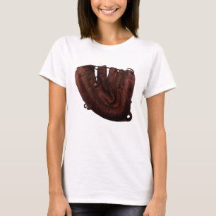 Vintage-Sport, antikes Baseballhandschuh aus Leder T-Shirt