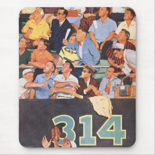 Vintage-Sport Baseball-Fans beim Beobachten eines Mousepad