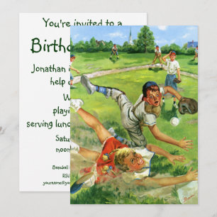 Vintage-Sport Baseball-Jungen- oder Mädchen-Geburt Einladung