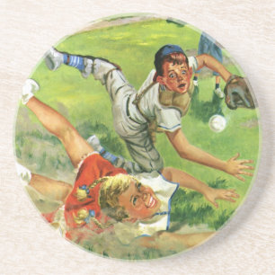 Vintage-Sport Baseball, Kinderteams spielen Getränkeuntersetzer