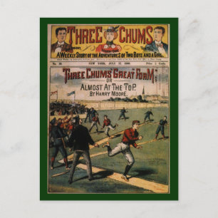 Vintage-Sport-Baseball-Magazincover Three Chums Postkarte