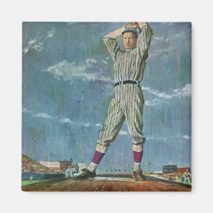 Vintage-Sport Baseball, Pitcher im Baseballspiel Magnet