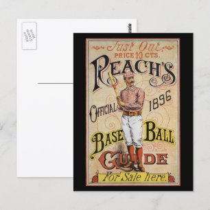 Vintage Sport Baseball, Reach's Guide Cover Art Postkarte