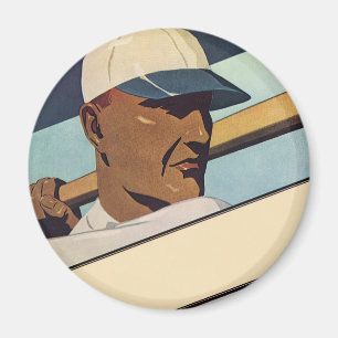 Vintage-Sport Baseball-Schlagmann, stilisierte Kun Magnet