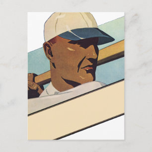 Vintage-Sport Baseball-Schlagmann, stilisierte Kun Postkarte