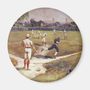 Vintage-Sport Baseball-Spiel von Henry Sandham Magnet