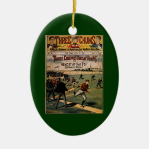 Vintage-Sport-Baseball-Three Chums-Magazincover Keramik Ornament