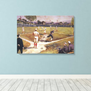Vintage-Sport-Baseballspiel von Henry Sandham Leinwanddruck