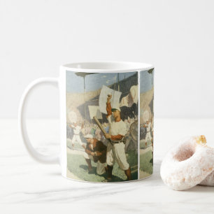 Vintage-Sport, Baseballspieler bei einem Spiel Kaffeetasse