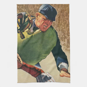 Vintage-Sport Baseballspieler, der Schiedsrichter Geschirrtuch