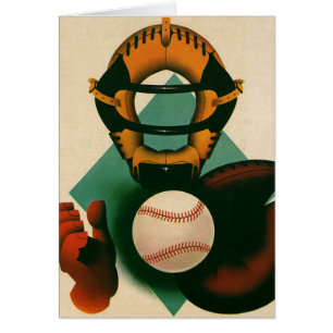 Vintage-Sport Baseballspieler, Fänger mit Handschu