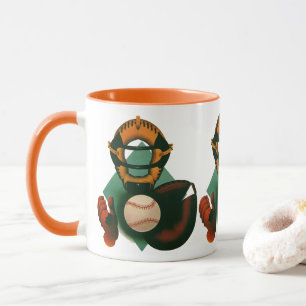 Vintage-Sport Baseballspieler, Fänger mit Handschu Tasse