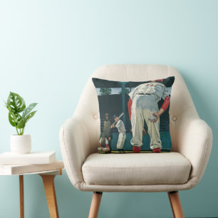 Vintage-Sport Baseballspieler Pitcher auf dem Moun Kissen