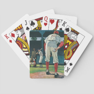 Vintage-Sport Baseballspieler Pitcher auf dem Moun Spielkarten
