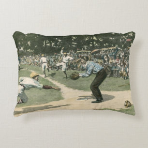 Vintage-Sport, Baseballspieler rutscht in Home Dekokissen