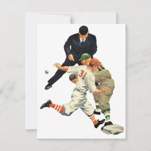 Vintage-Sport Baseballspieler sicher auf der Home