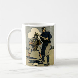 Vintage-Sport-Baseballspieler, stilisierter Kunstb Kaffeetasse