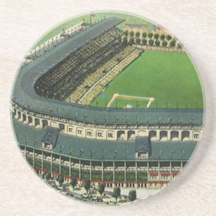 Vintage-Sport-Baseballstadion, Luftansicht Untersetzer