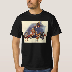 Vintage-Sport Basketball, Spieler in einem Spiel T-Shirt