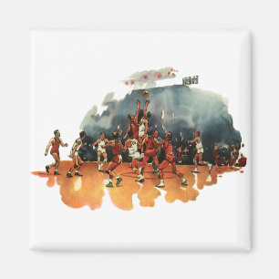 Vintage-Sport-Basketballspiel, Basketballspieler Magnet