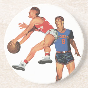 Vintage-Sport, Basketballspieler in einem Spiel Getränkeuntersetzer