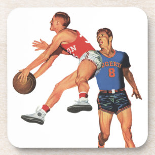 Vintage-Sport, Basketballspieler in einem Spiel Getränkeuntersetzer