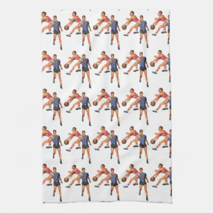 Vintage-Sport, Basketballspieler in einem Spiel Handtuch