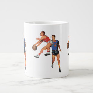 Vintage-Sport, Basketballspieler in einem Spiel Jumbo-Tasse