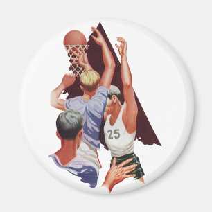 Vintage-Sport, Basketballspieler in einem Spiel Magnet
